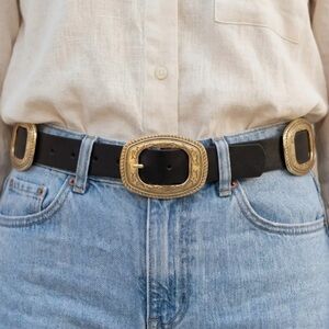 Western Concho Vegan Leather Belt